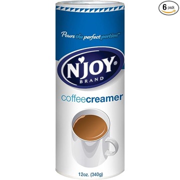 N'Joy Non-Dairy Coffee Creamer | Dairy Substitute | Easy Pour Lid, Bulk Size |12 Ounce, Pack of 6