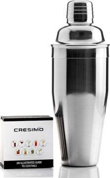 Cocktail Shaker Set: 12-PC Drink Shakers with Bamboo Stand - Ultimate Home Bar Kit & Martini Shaker Set - Cocktail Mixer, Bartender Kit, Bar Tools - Cresimo Cocktail Set