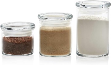Libbey Cylinder 3-Piece Multi-Size Glass Storage Jar Set with Lids, 15-ounce, 22-ounce, 31-ounce