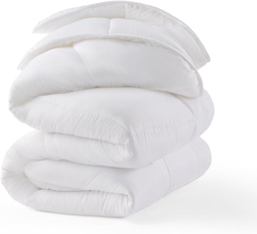 Linenspa Comforter Duvet Insert, Down Alternative, Box Stitched, All-Season Microfiber, Bedding for Kids, Teens, or Adults - White - Queen