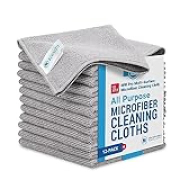 12" x 12" MW Pro Multi-Surface Microfiber Cleaning Cloths | Gray - 12 Pack | Premium Microfiber Towels for Cleaning Glass, Kitchens, Bathrooms, Automotive, Supplies & Products