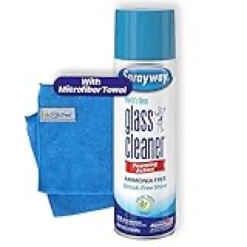 Sprayway, Glass Cleaner, window cleaner, spray foam with Bonus NikCatcher 16x16" 400 GSM Microfiber Cleaning Cloth Towel Rags (19 Oz Can.) (Color may vary)