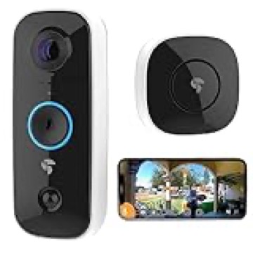 TOUCAN Wireless Video Doorbell Camera with Chime, 2-Way Audio, Motion Sensor, Night Vision, Alexa & Google, No Subscription Home Security Cameras