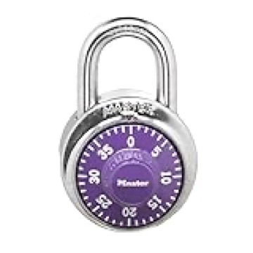 Master Lock Combination Locker Lock, Combination Padlock for Gym and School Lockers, Purple Dial Lock